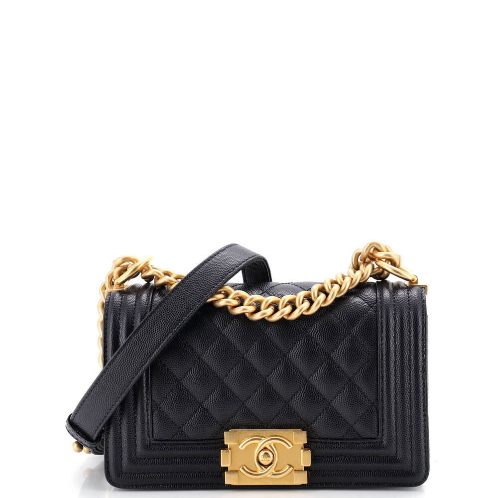 Chanel Small Boy Flap Bag Quilted Caviar